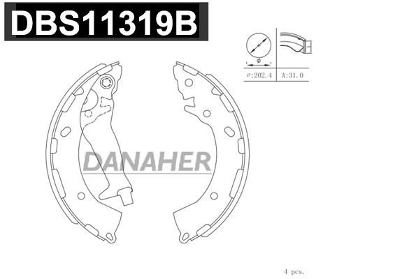 Danaher DBS11319B Brake shoe set DBS11319B