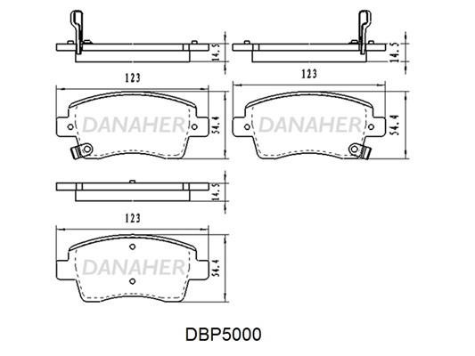 Danaher DBP5000 Brake Pad Set, disc brake DBP5000
