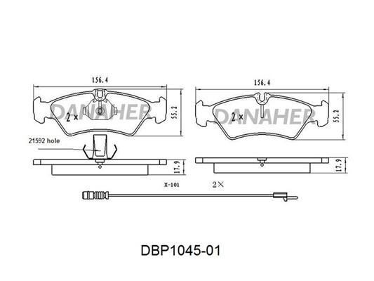 Danaher DBP1045-01 Brake Pad Set, disc brake DBP104501