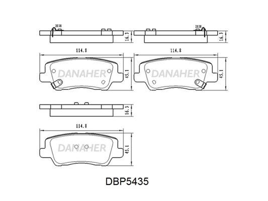 Danaher DBP5435 Rear disc brake pads, set DBP5435