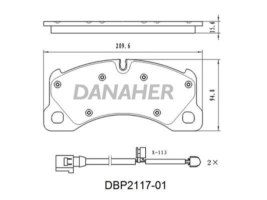 Danaher DBP2117-01 Brake Pad Set, disc brake DBP211701