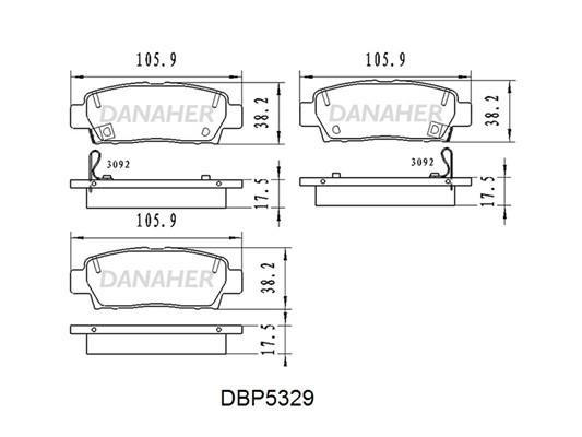 Danaher DBP5329 Front disc brake pads, set DBP5329