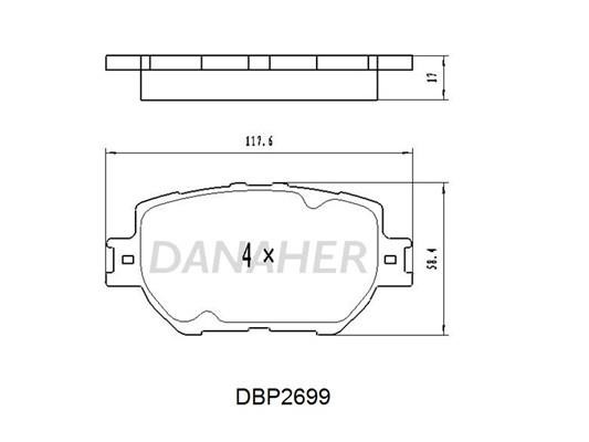 Danaher DBP2699 Brake Pad Set, disc brake DBP2699