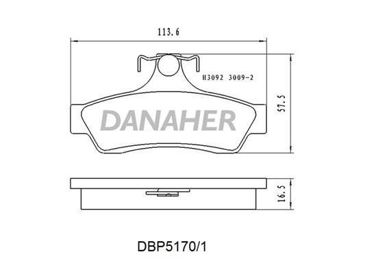 Danaher DBP5170/1 Rear disc brake pads, set DBP51701