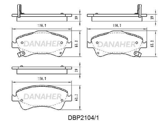 Danaher DBP2104/1 Brake Pad Set, disc brake DBP21041