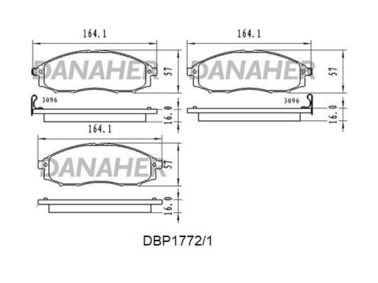 Danaher DBP1772/1 Brake Pad Set, disc brake DBP17721