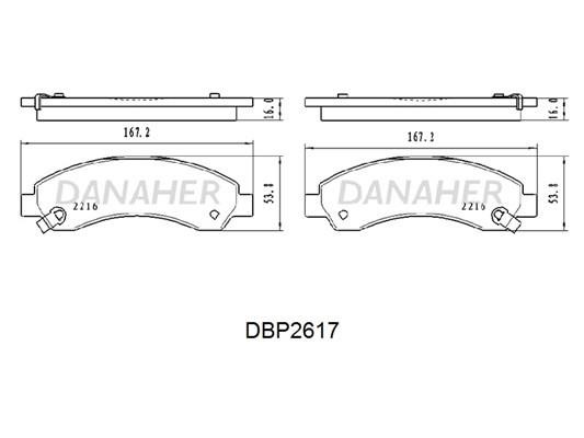 Danaher DBP2617 Brake Pad Set, disc brake DBP2617