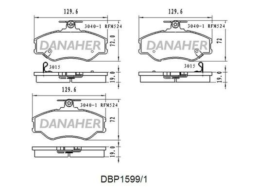 Danaher DBP1599/1 Brake Pad Set, disc brake DBP15991