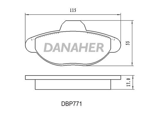 Danaher DBP771 Brake Pad Set, disc brake DBP771