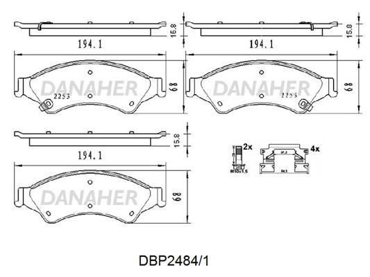 Danaher DBP2484/1 Brake Pad Set, disc brake DBP24841