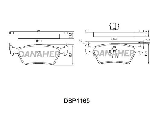 Danaher DBP1165 Brake Pad Set, disc brake DBP1165