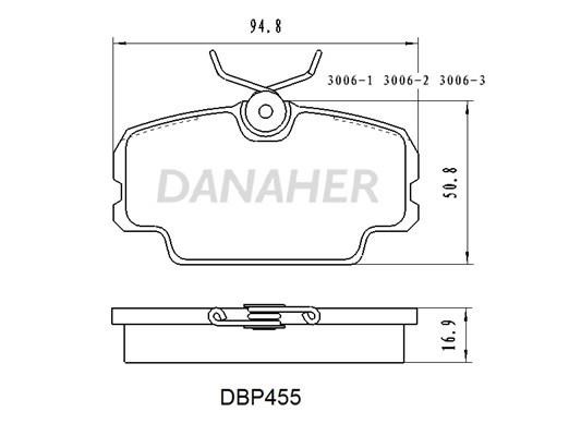 Danaher DBP455 Brake Pad Set, disc brake DBP455