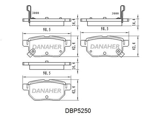 Danaher DBP5250 Rear disc brake pads, set DBP5250