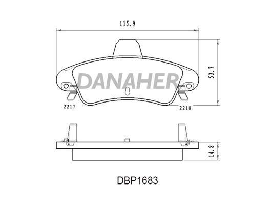 Danaher DBP1683 Brake Pad Set, disc brake DBP1683