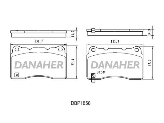Danaher DBP1858 Brake Pad Set, disc brake DBP1858