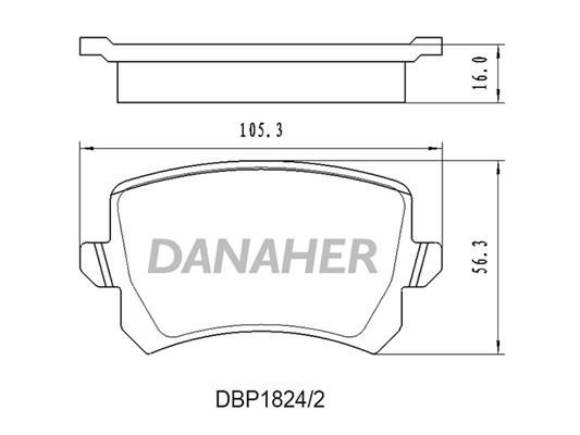 Danaher DBP1824/2 Brake Pad Set, disc brake DBP18242