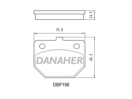 Danaher DBP198 Brake Pad Set, disc brake DBP198
