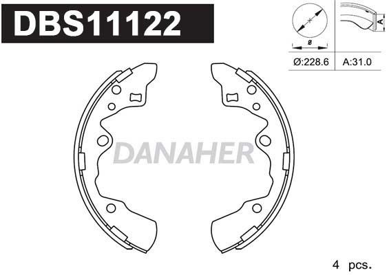 Danaher DBS11122 Brake shoe set DBS11122