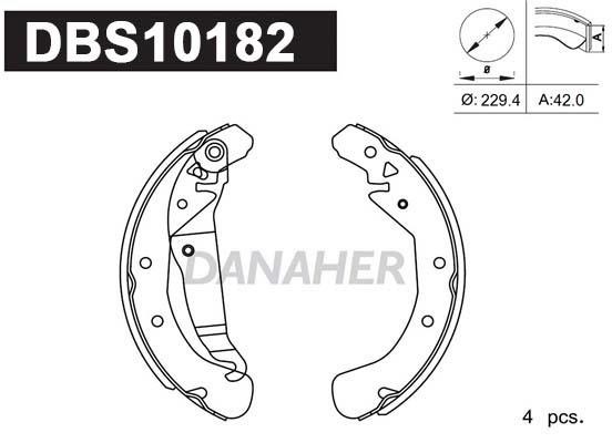 Danaher DBS10182 Brake shoe set DBS10182