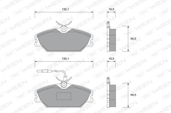 Ween 151-1582 Brake Pad Set, disc brake 1511582