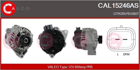 Alternator Peugeot 206: CAL15246AS Casco Alternator