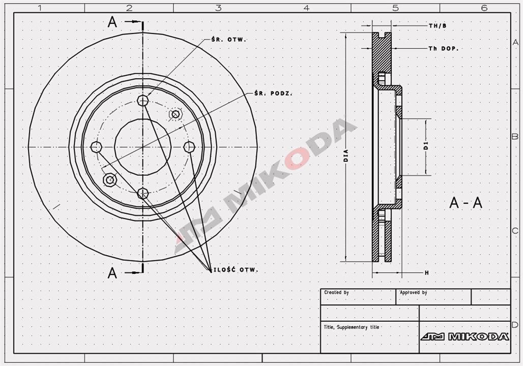 Mikoda 0755 Front brake disc ventilated 0755