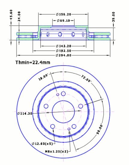 Mikoda 0931 Front brake disc ventilated 0931