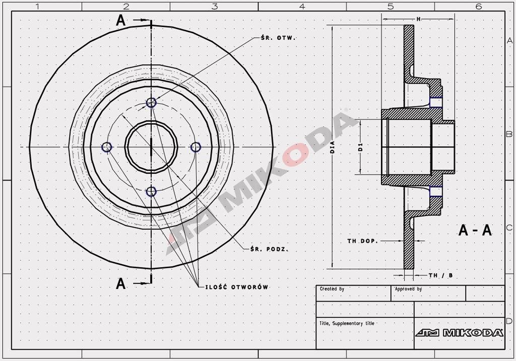 Mikoda 1742 Rear brake disc 1742