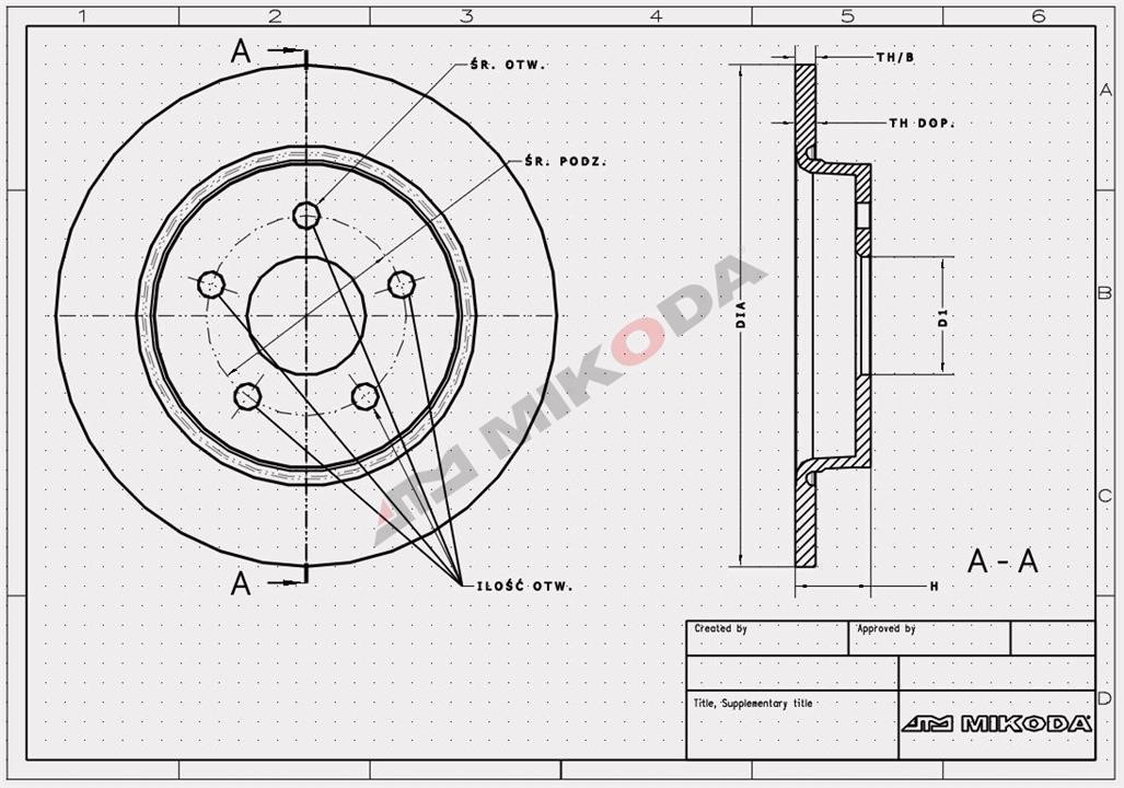 Mikoda 0225 Front brake disc 0225 0225 Mikoda Front brake disc