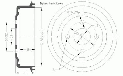 9409 Mikoda Rear brake drum