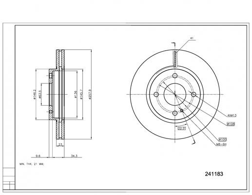 Hart 241 183 Brake disk 241183 241183 Hart Brake disk