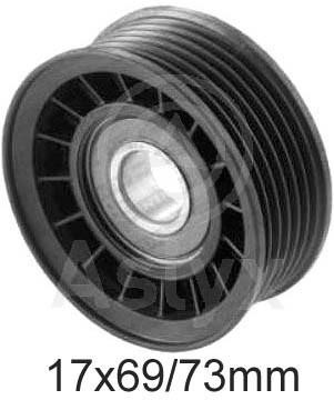 Aslyx AS-521036 Deflection/guide pulley, v-ribbed belt AS521036