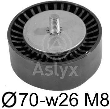 Aslyx AS-521245 Deflection/guide pulley, v-ribbed belt AS521245