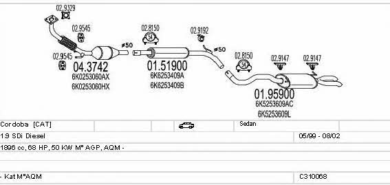 Mts C310068006955 Exhaust system C310068006955 C310068006955 Mts Exhaust system