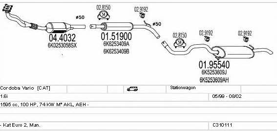 Mts C310111007011 Exhaust system C310111007011