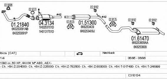 Mts C310134007042 Exhaust system C310134007042 C310134007042 Mts Exhaust system