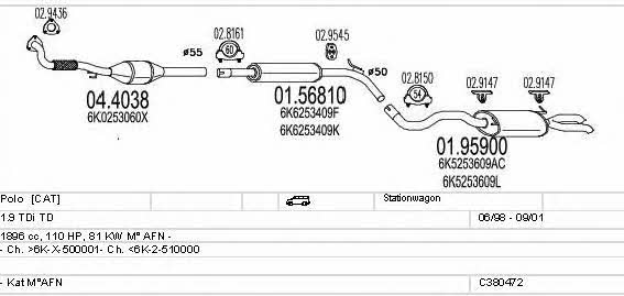  C380472001660 Exhaust system C380472001660