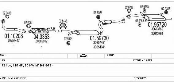 Mts C390262002256 Exhaust system C390262002256 C390262002256 Mts Exhaust system