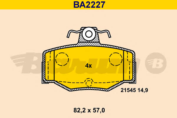 Barum BA2227 Brake Pad Set, disc brake BA2227