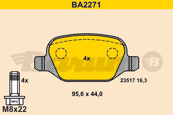 Barum BA2271 Brake Pad Set, disc brake BA2271