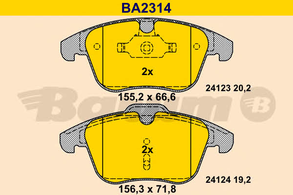 Barum BA2314 Brake Pad Set, disc brake BA2314