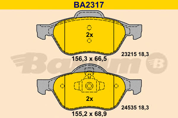 Barum BA2317 Brake Pad Set, disc brake BA2317