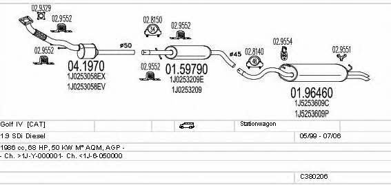 Mts C380206003010 Exhaust system C380206003010