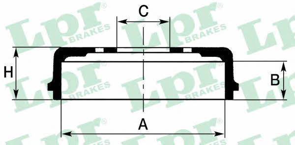 LPR 7D0645 Rear brake drum 7D0645