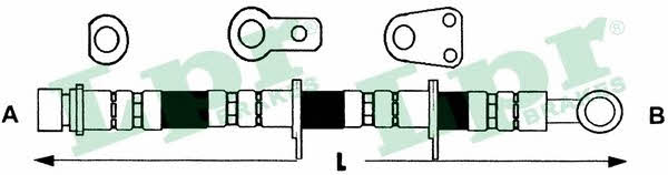 Flexible brake pipe Rover: 6T47355 LPR Brake Hose