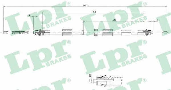 LPR C0266B Cable Pull, parking brake C0266B