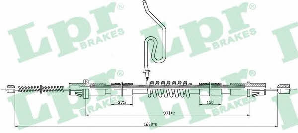LPR C0288B Parking brake cable, right C0288B