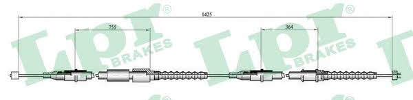 LPR C0552B Parking brake cable left C0552B