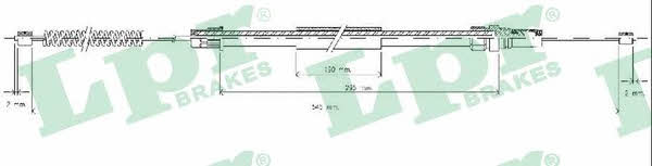 LPR C0629B Parking brake cable, right C0629B