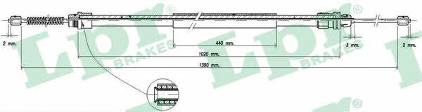 LPR C0741B Parking brake cable, right C0741B